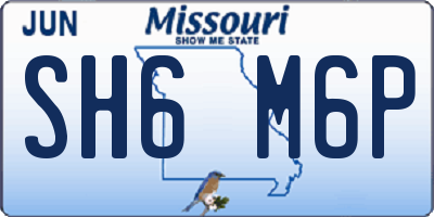 MO license plate SH6M6P