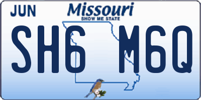 MO license plate SH6M6Q