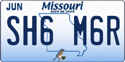MO license plate SH6M6R