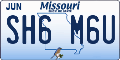 MO license plate SH6M6U