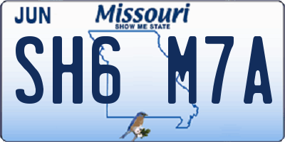 MO license plate SH6M7A