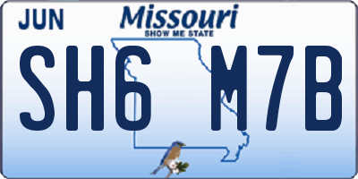MO license plate SH6M7B