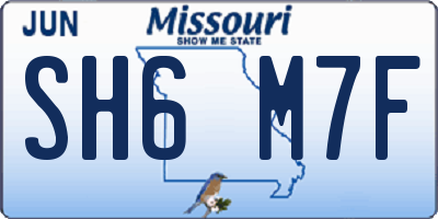 MO license plate SH6M7F