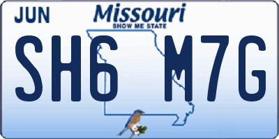 MO license plate SH6M7G
