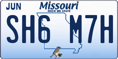 MO license plate SH6M7H