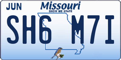MO license plate SH6M7I