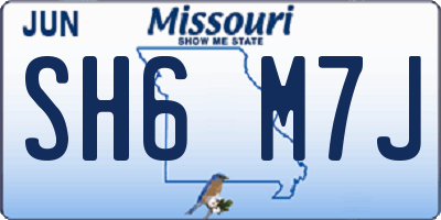 MO license plate SH6M7J