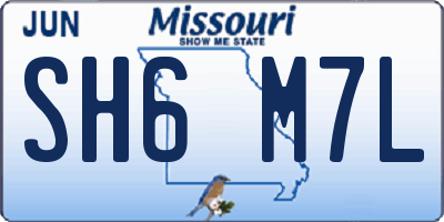 MO license plate SH6M7L