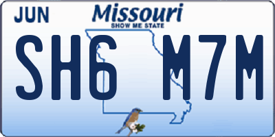 MO license plate SH6M7M