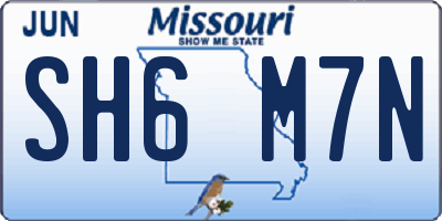 MO license plate SH6M7N