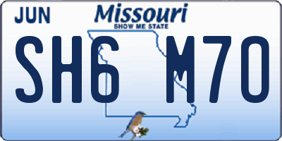 MO license plate SH6M7O
