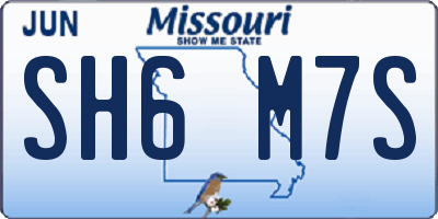 MO license plate SH6M7S