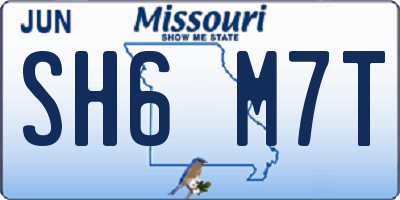 MO license plate SH6M7T