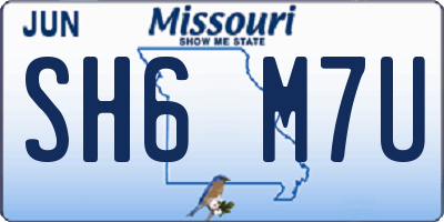 MO license plate SH6M7U