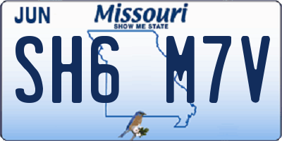 MO license plate SH6M7V
