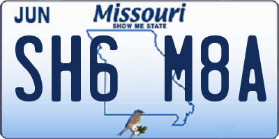 MO license plate SH6M8A