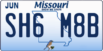 MO license plate SH6M8B