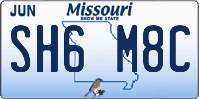 MO license plate SH6M8C