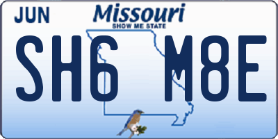 MO license plate SH6M8E