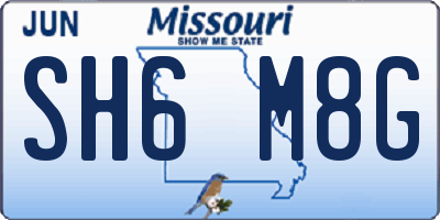 MO license plate SH6M8G