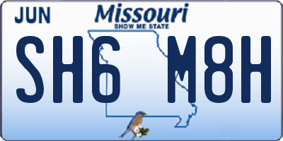 MO license plate SH6M8H