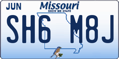 MO license plate SH6M8J