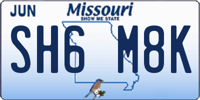 MO license plate SH6M8K