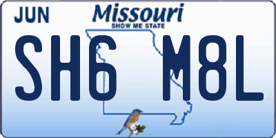 MO license plate SH6M8L