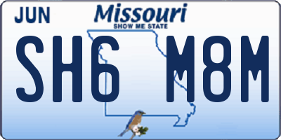 MO license plate SH6M8M