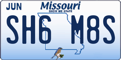 MO license plate SH6M8S