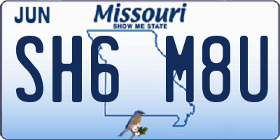 MO license plate SH6M8U