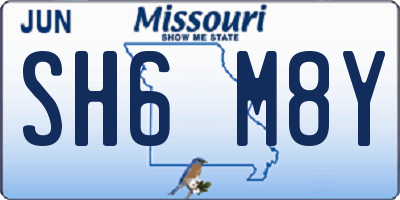 MO license plate SH6M8Y