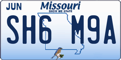 MO license plate SH6M9A