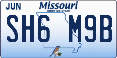 MO license plate SH6M9B