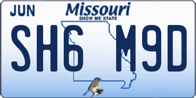MO license plate SH6M9D