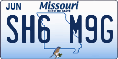 MO license plate SH6M9G