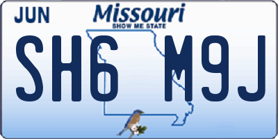 MO license plate SH6M9J