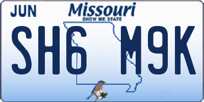 MO license plate SH6M9K