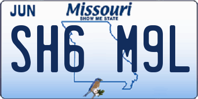 MO license plate SH6M9L