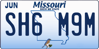 MO license plate SH6M9M