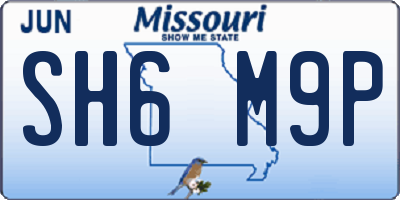 MO license plate SH6M9P