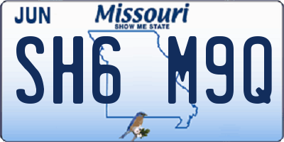 MO license plate SH6M9Q