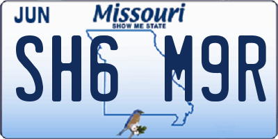 MO license plate SH6M9R
