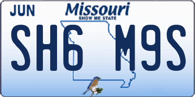 MO license plate SH6M9S
