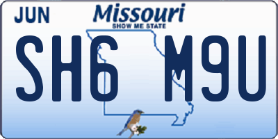 MO license plate SH6M9U