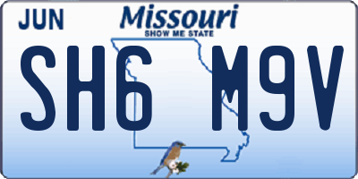 MO license plate SH6M9V
