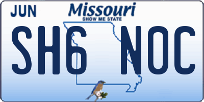 MO license plate SH6N0C