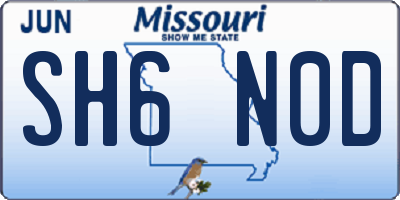 MO license plate SH6N0D