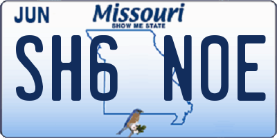MO license plate SH6N0E