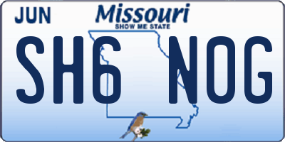 MO license plate SH6N0G